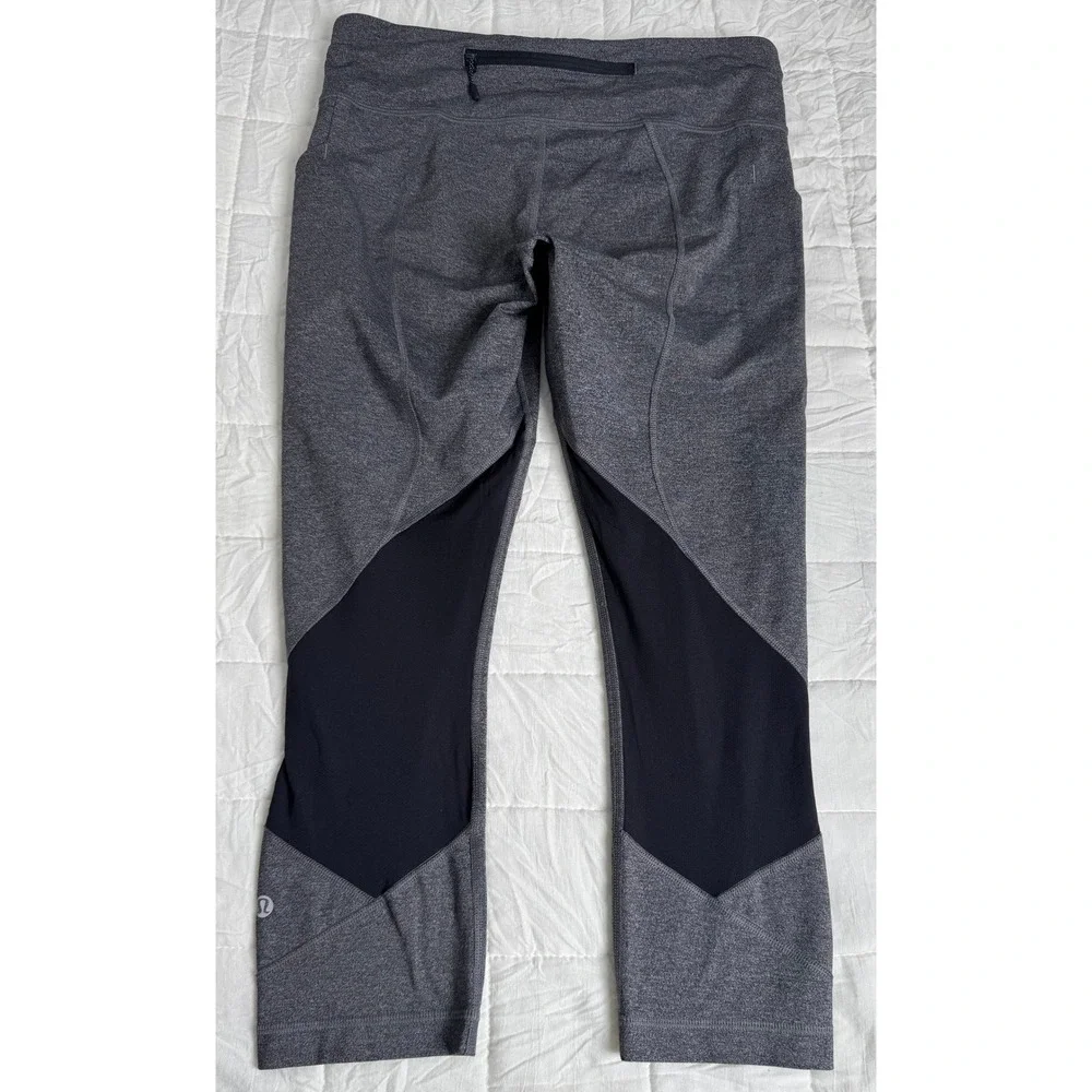 Lululemon Pace Rival Crop Leggings Heathered Grey Size 8
